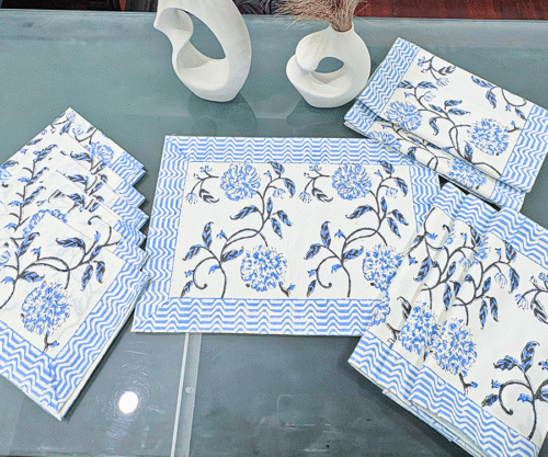 Blue Blossom Table Set
